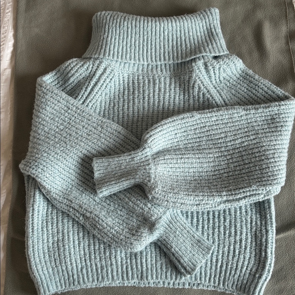 Cozy Blue Turtleneck Sweater